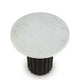 Waina Accent Table with White Marble Top | Black Fluted Metal Frame 20"