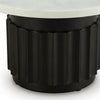 Waina Accent Table with White Marble Top | Black Fluted Metal Frame 20"