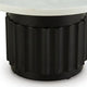Waina Accent Table with White Marble Top | Black Fluted Metal Frame 20"