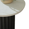 Waina Accent Table with White Marble Top | Black Fluted Metal Frame 20"