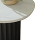 Waina Accent Table with White Marble Top | Black Fluted Metal Frame 20"