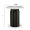 Waina Accent Table with White Marble Top | Black Fluted Metal Frame 20"