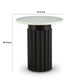 Waina Accent Table with White Marble Top | Black Fluted Metal Frame 20"