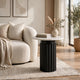 Waina Accent Table with White Marble Top | Black Fluted Metal Frame 20"
