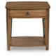 Buckly End Table | Drawer & Lower Shelf | Brown Eucalyptus-Rubberwood 26"