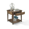 Buckly End Table | Drawer & Lower Shelf | Brown Eucalyptus-Rubberwood 26"