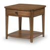 Buckly End Table | Drawer & Lower Shelf | Brown Eucalyptus-Rubberwood 26"