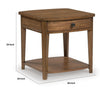 Buckly End Table | Drawer & Lower Shelf | Brown Eucalyptus-Rubberwood 26"