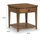 Buckly End Table | Drawer & Lower Shelf | Brown Eucalyptus-Rubberwood 26"