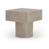 Jery End Side Table | Plinth Base | Thick Square Top | Gray Oak-Hardwood 24"