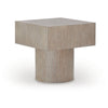 Jery End Side Table | Plinth Base | Thick Square Top | Gray Oak-Hardwood 24"