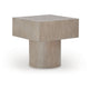Jery End Side Table | Plinth Base | Thick Square Top | Gray Oak-Hardwood 24"