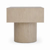 Jery End Side Table | Plinth Base | Thick Square Top | Gray Oak-Hardwood 24"