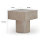 Jery End Side Table | Plinth Base | Thick Square Top | Gray Oak-Hardwood 24"