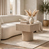 Jery End Side Table | Plinth Base | Thick Square Top | Gray Oak-Hardwood 24"