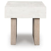 Laina Modern Square Side End Table with Faux Cement Top | Gray Wood 26"