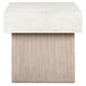 Laina Modern Square Side End Table with Faux Cement Top | Gray Wood 26"