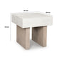 Laina Modern Square Side End Table with Faux Cement Top | Gray Wood 26"