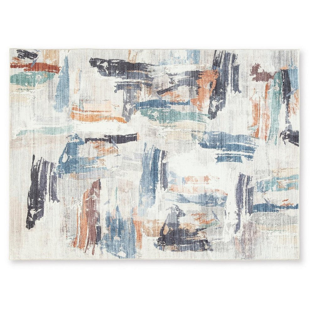 Hessy Abstract Large Area Rug with Brushstroke Pattern | Multicolor 8x10
