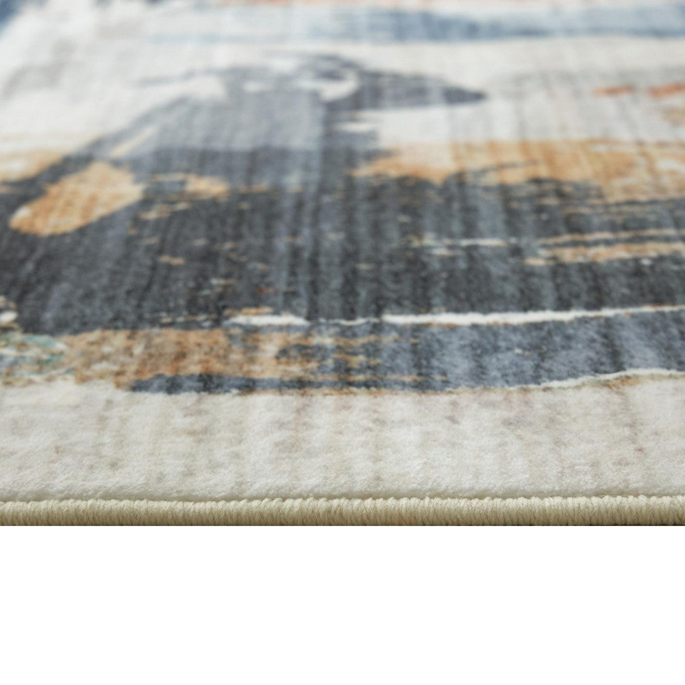 Hessy Abstract Large Area Rug with Brushstroke Pattern | Multicolor 8x10