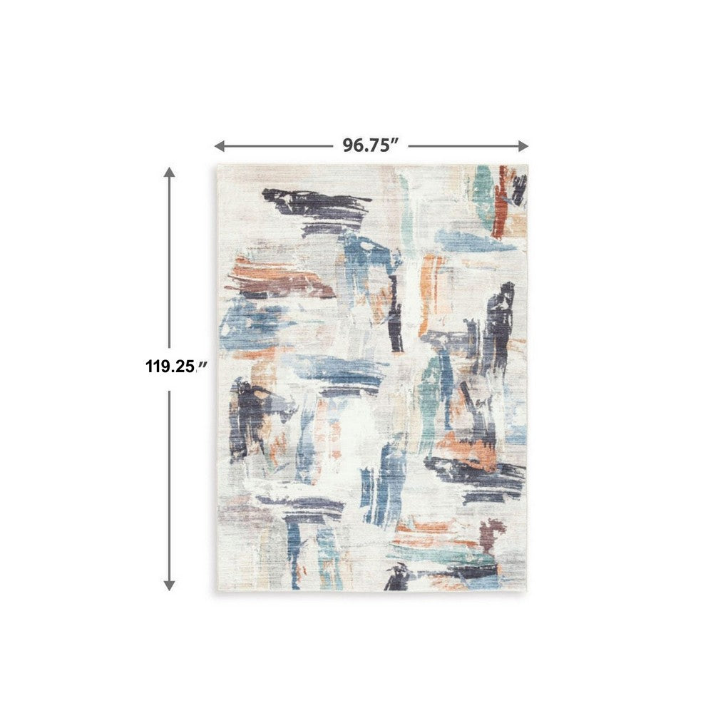 Hessy Abstract Large Area Rug with Brushstroke Pattern | Multicolor 8x10