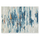 Vinly Washable Large Area Rug | Blue-Brown Abstract Design | Cream Polyester 8x10