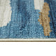 Vinly Washable Large Area Rug | Blue-Brown Abstract Design | Cream Polyester 8x10