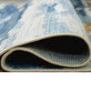 Vinly Washable Large Area Rug | Blue-Brown Abstract Design | Cream Polyester 8x10