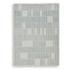Dyni Medium Area Rug | Ivory-Blue Geometric Design | Wool-Polyester 5 x 7