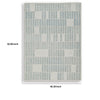 Dyni Medium Area Rug | Ivory-Blue Geometric Design | Wool-Polyester 5 x 7