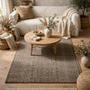 Amina H&-Tufted Medium Rug | Ivory Geometric-Medallion Motifs | Brown Wool 5x7