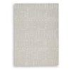 Berty H&-Tufted Medium Area Rug | Abstract Stripes |Tan | Ivory Wool 5x7