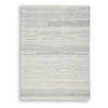 Genie H&-Tufted Medium Area Rug | Blue Abstract Design | Ivory Wool 5x7