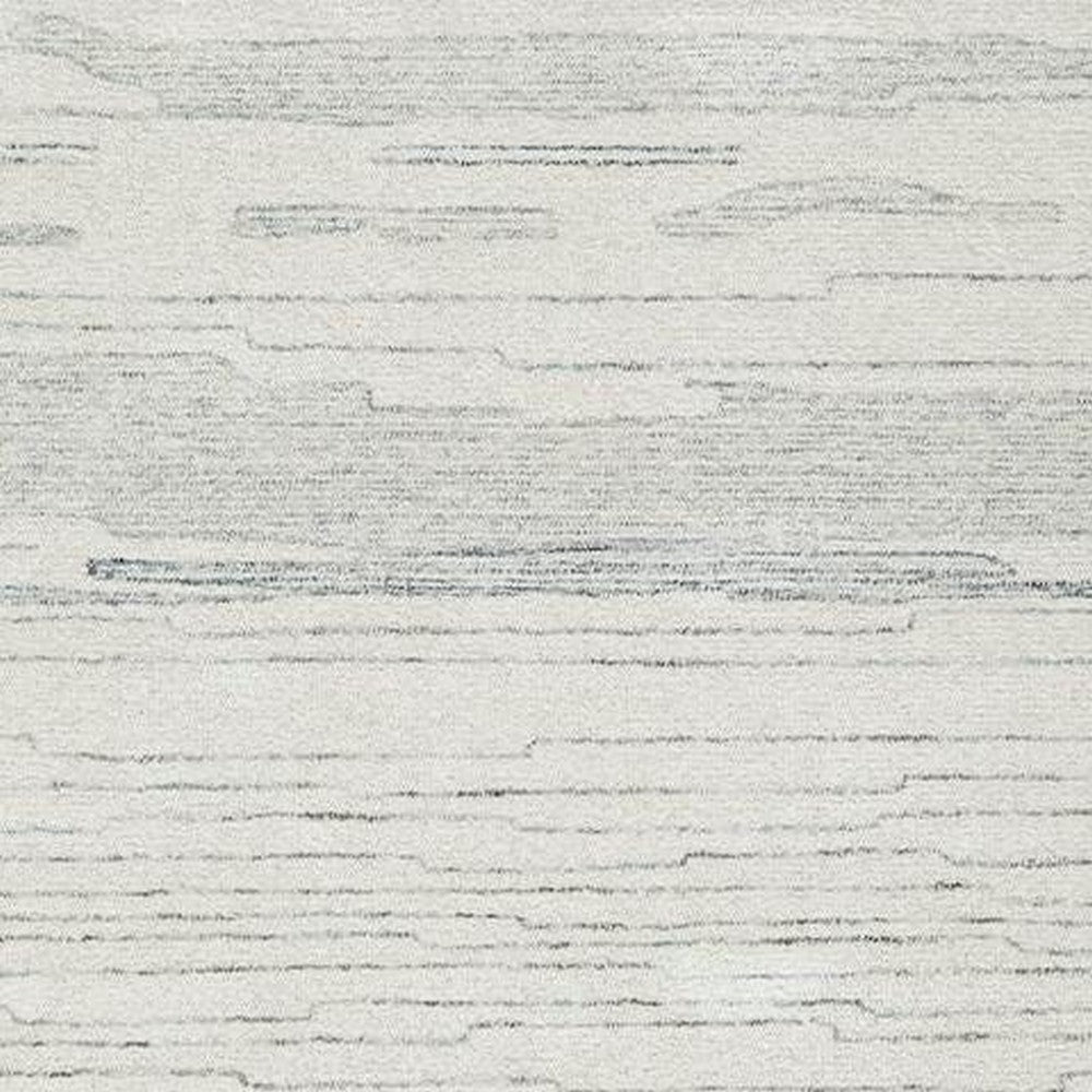Genie H&-Tufted Medium Area Rug | Blue Abstract Design | Ivory Wool 5x7