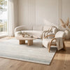Genie H&-Tufted Medium Area Rug | Blue Abstract Design | Ivory Wool 5x7