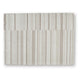 Judy H&-Tufted Medium Area Rug with Tan Stripe Design | Ivory Wool-Polyester 5x7