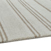 Judy H&-Tufted Medium Area Rug with Tan Stripe Design | Ivory Wool-Polyester 5x7