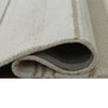 Judy H&-Tufted Medium Area Rug with Tan Stripe Design | Ivory Wool-Polyester 5x7