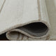 Judy H&-Tufted Medium Area Rug with Tan Stripe Design | Ivory Wool-Polyester 5x7