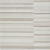 Judy H&-Tufted Medium Area Rug with Tan Stripe Design | Ivory Wool-Polyester 5x7