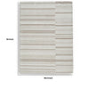 Judy H&-Tufted Medium Area Rug with Tan Stripe Design | Ivory Wool-Polyester 5x7