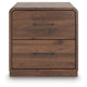 Fery Nightstand with 2 Drawers | Black Metal | Walnut Brown Wood 24"
