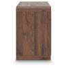Fery Nightstand with 2 Drawers | Black Metal | Walnut Brown Wood 24"