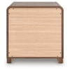 Fery Nightstand with 2 Drawers | Black Metal | Walnut Brown Wood 24"