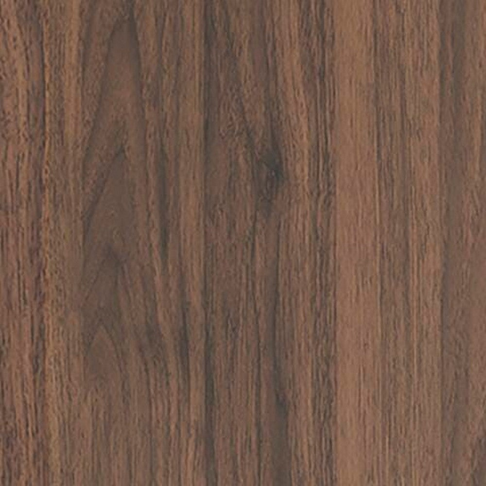 Fery Nightstand with 2 Drawers | Black Metal | Walnut Brown Wood 24"