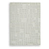 Risa Casual Medium Area Rug with Geometric Textured Design | Ivory Wool 5x7