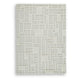 Risa Casual Medium Area Rug with Geometric Textured Design | Ivory Wool 5x7