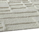 Risa Casual Medium Area Rug with Geometric Textured Design | Ivory Wool 5x7