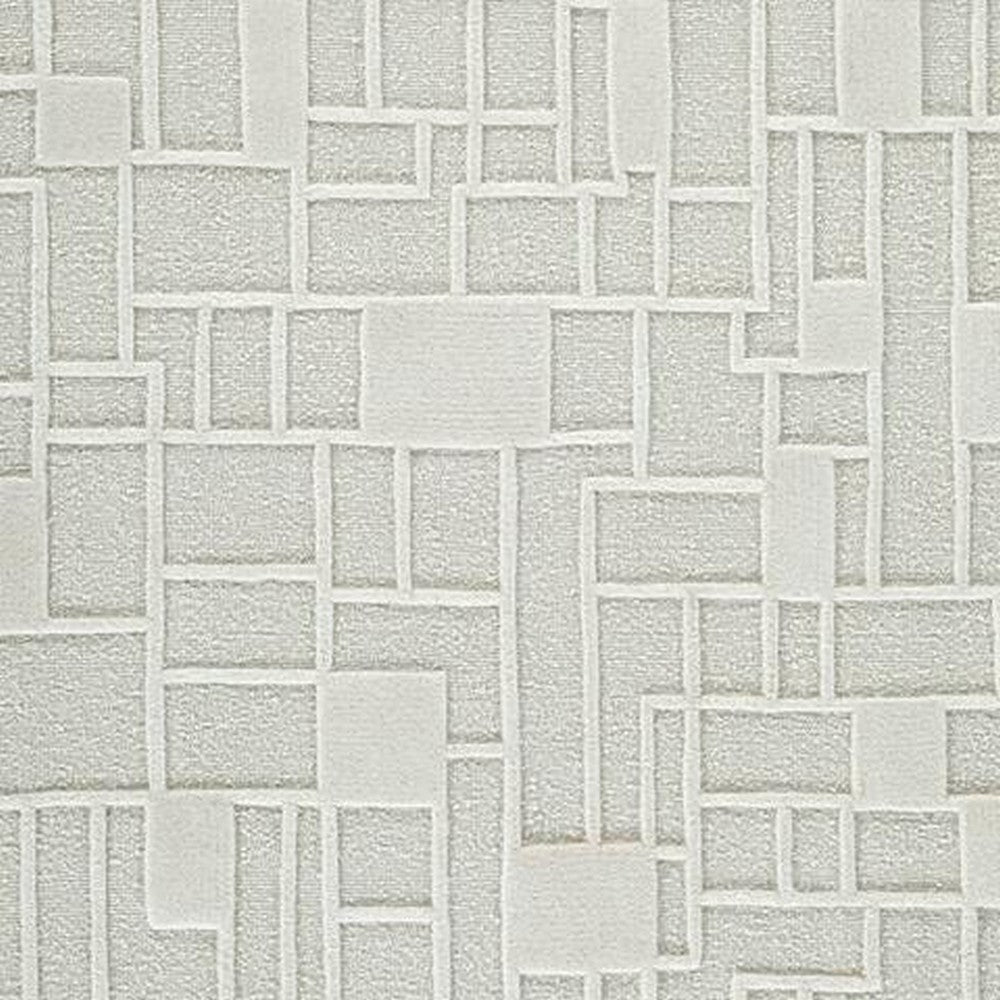Risa Casual Medium Area Rug with Geometric Textured Design | Ivory Wool 5x7