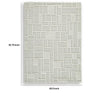 Risa Casual Medium Area Rug with Geometric Textured Design | Ivory Wool 5x7